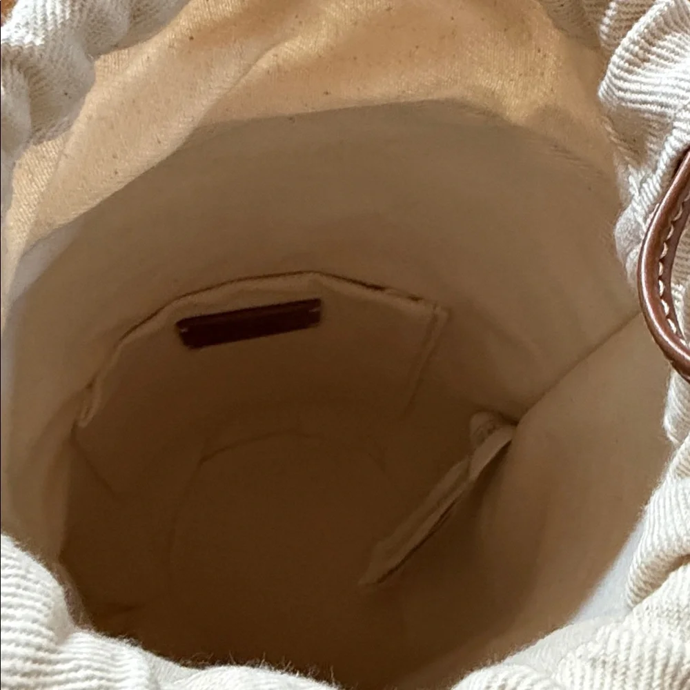 ZARA Woven Straw basket bag with Brown leather Strap - Natural - Picture 3 of 5